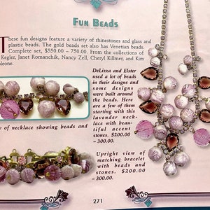 Fabulous Vintage D&E JULIANA Sparkling Pink Rhinestone and Bauble Bead Bib Necklace Book Piece image 9