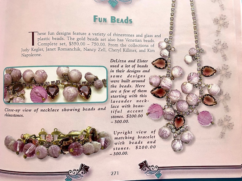 Fabulous Vintage D&E JULIANA Sparkling Pink Rhinestone and Bauble Bead Bib Necklace Book Piece image 9