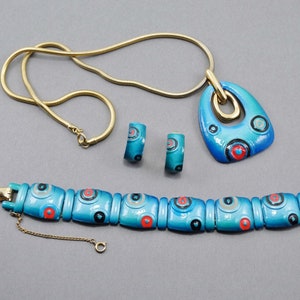 EISENBERG Enamel ARTIST Series - PUCCI - Vintage 1970s - Necklace - Bracelet - Earrings - Parure - Incredible Rare Treasure!