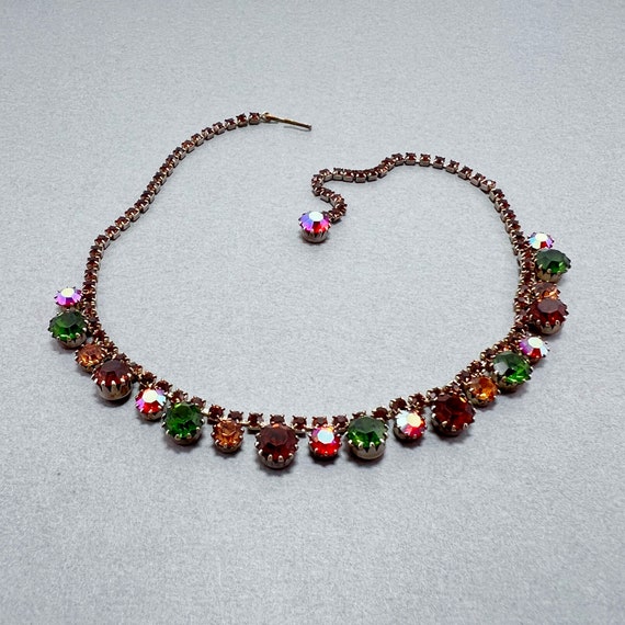 Dazzling Vintage Signed WEISS Colorful Necklace -… - image 5