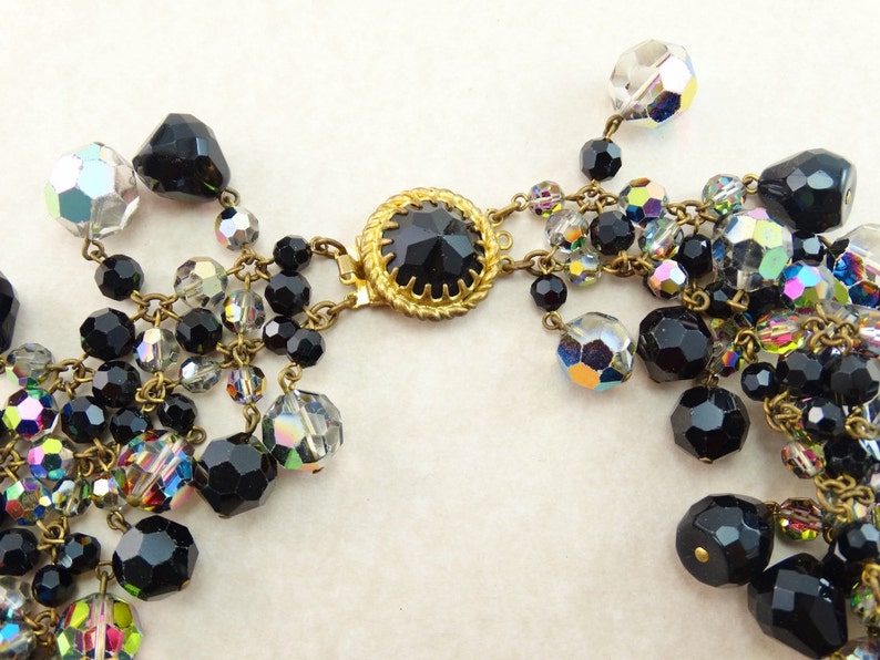 RARE Vintage 1960's Francoise Montague France, INCREDIBLE French Crystal Collarette Necklace image 4