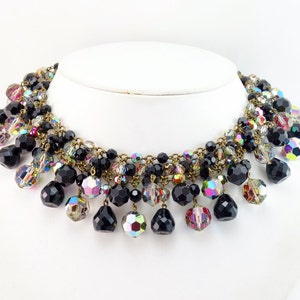 RARE Vintage 1960's Francoise Montague France, INCREDIBLE French Crystal Collarette Necklace image 2