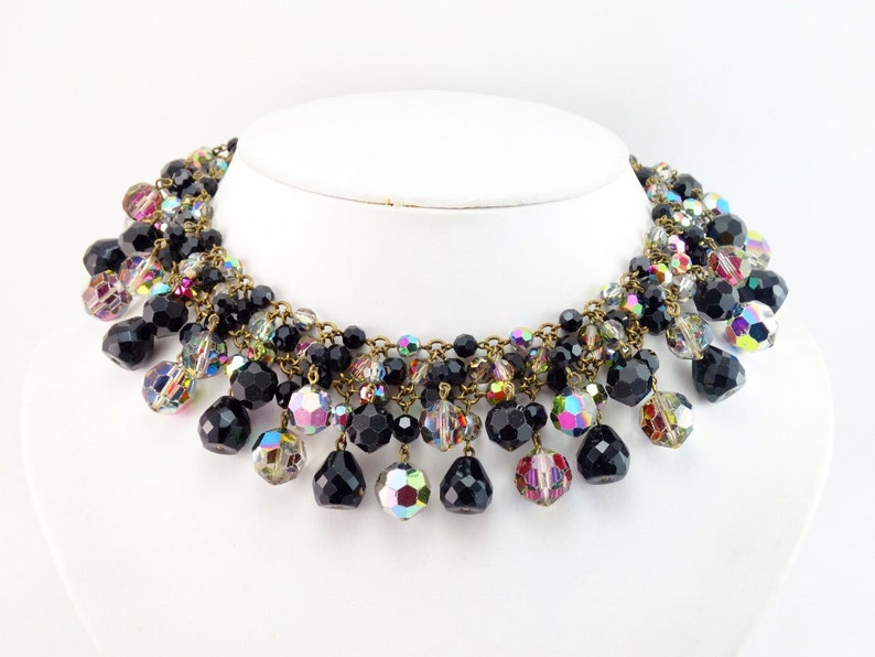 RARE Vintage 1960's Francoise Montague France, INCREDIBLE French Crystal Collarette Necklace image 2