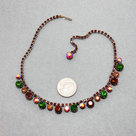 Dazzling Vintage Signed WEISS Colorful Necklace -… - image 2