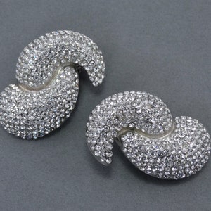 Magnificent Vintage 1980 JARIN KASI schillernde Pave Swarovski Kristall Strass Ohrringe