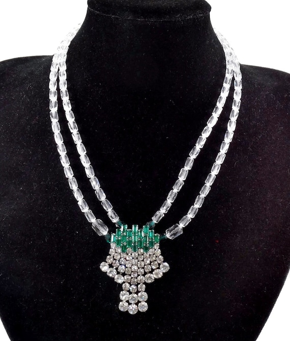 Exquisite Vintage Necklace - Glass Crystal Beads w