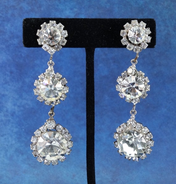 Dazzling Dramatic Vintage Rhinestone Crystal Dang… - image 7