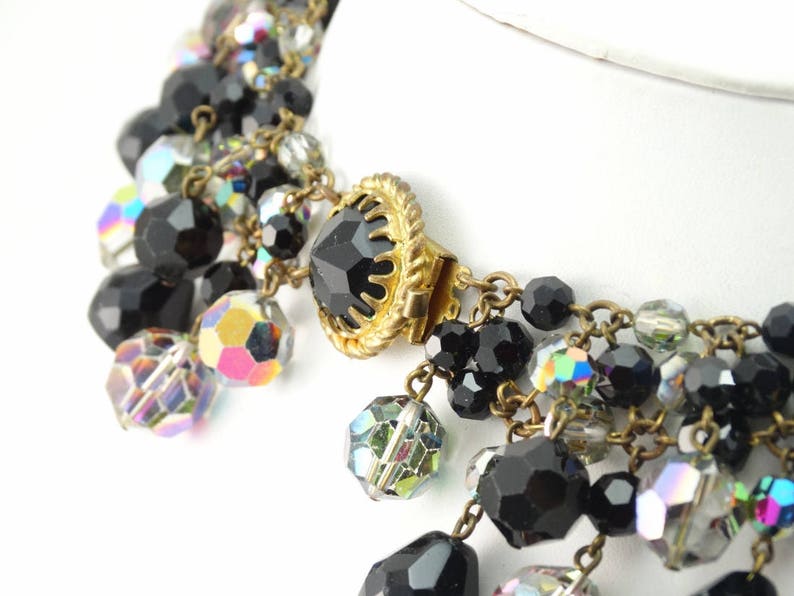 RARE Vintage 1960's Francoise Montague France, INCREDIBLE French Crystal Collarette Necklace image 9