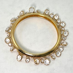 Retired Vintage Signed SWAROVSKI Swan Hangtag Bezel Set Crystals Bangle Bracelet WOWZER image 6