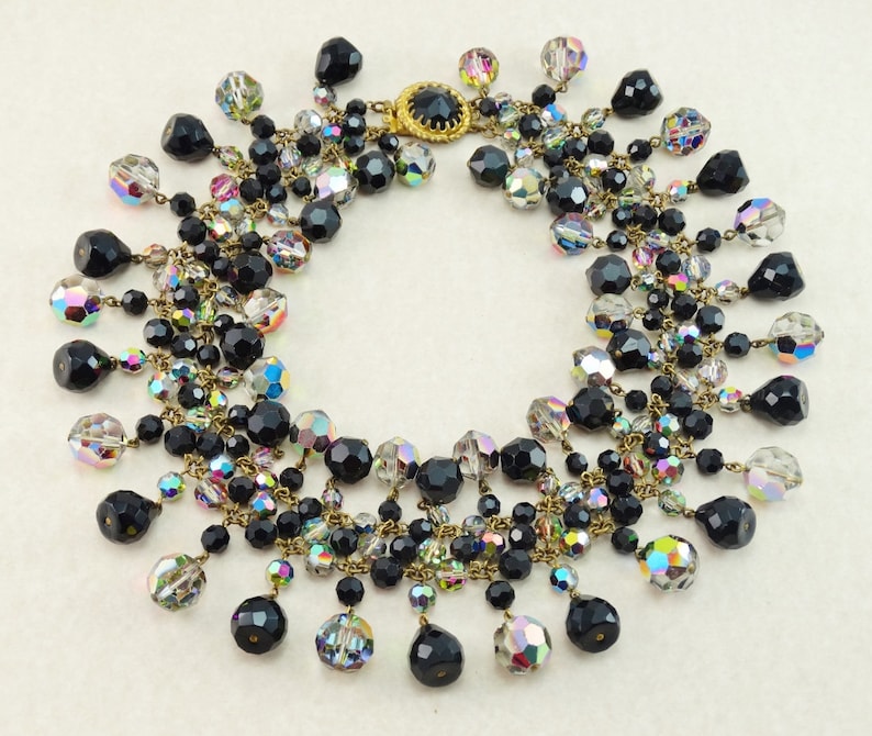 RARE Vintage 1960's Francoise Montague France, INCREDIBLE French Crystal Collarette Necklace image 1