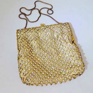 Vintage Designer WALBORG Hong Kong Brilliant Rhinestone Handbag Purse Evening Bag