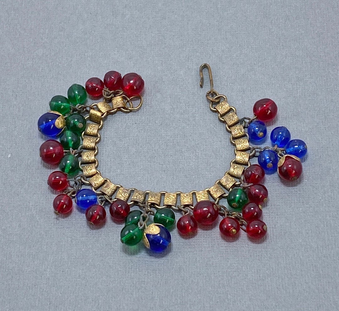 Vintage RARE 1930s Early Miriam HASKELL Red Blue Green - Etsy