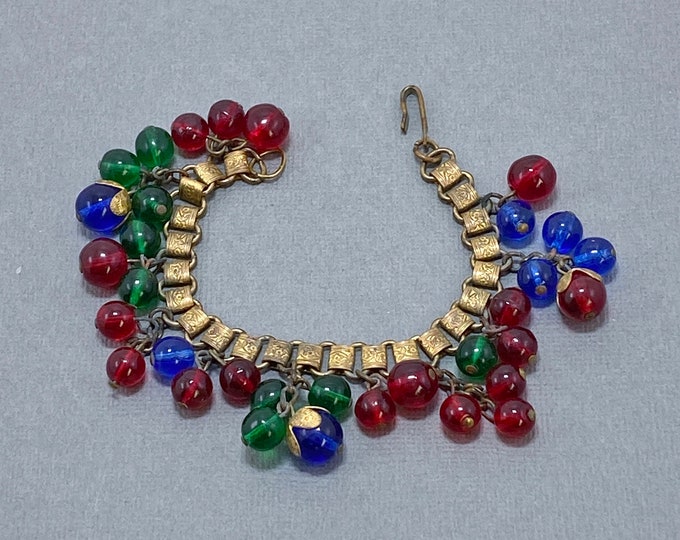 Vintage RARE 1930s Early Miriam HASKELL Red Blue Green Mason Gripoix ...