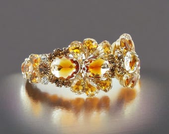 STUNNING Vintage D&E Juliana Art Glass Hinged Clamper Bracelet Confirmed Book Piece!