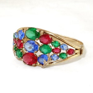 Seltene Vintage CORO Jewels of India Mogul Glas Klemmer Armband