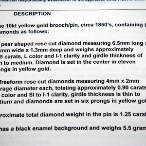 Rare DIAMONDS Antique 1850's Victorian 10k Gold and Enamel with ROSE CUT Diamonds..... Brooch Pendant Combo image 6