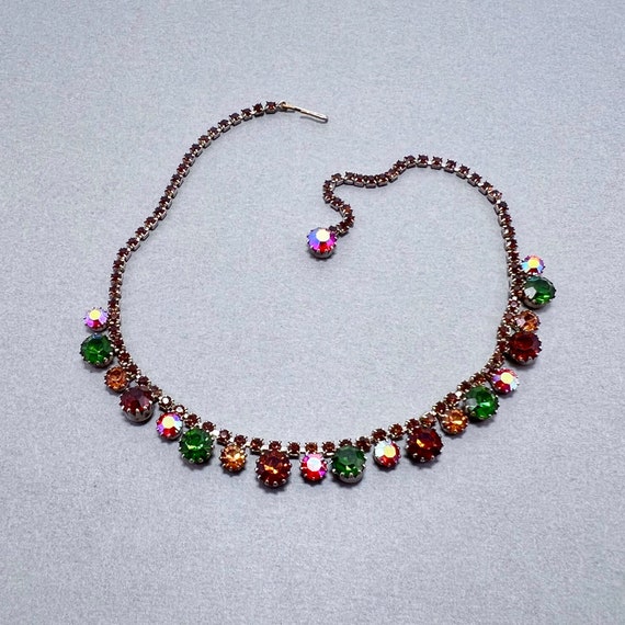 Dazzling Vintage Signed WEISS Colorful Necklace -… - image 7