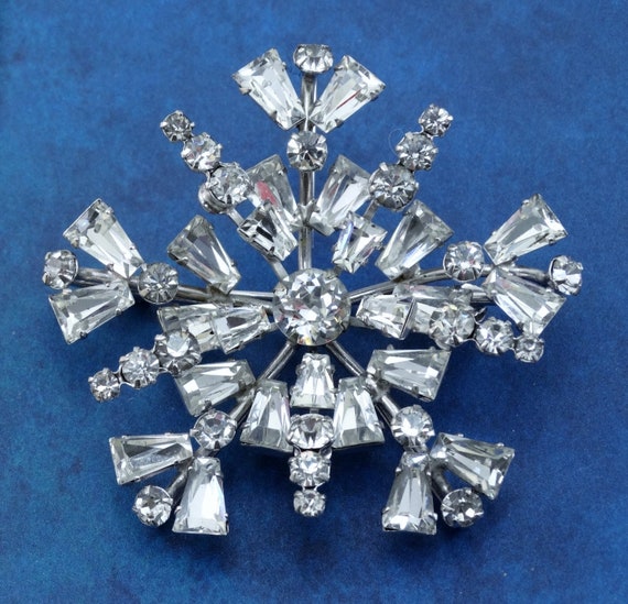 HUGE Vintage SCHREINER Brooch - Dazzling Rhineston