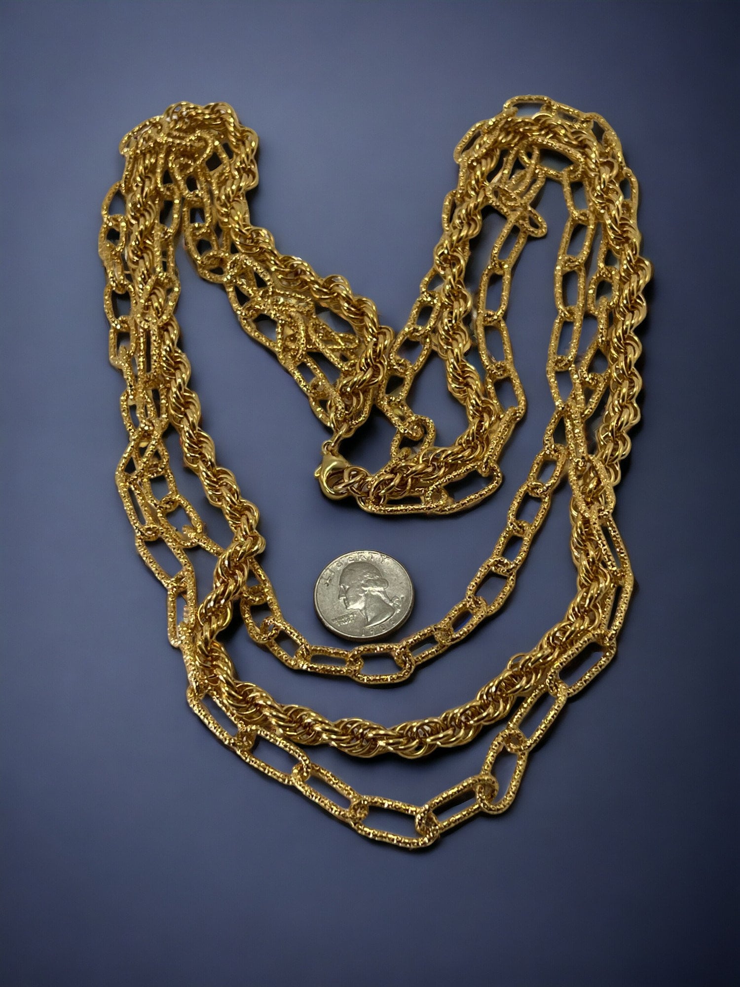 20” 18K Gold Electroplated Link Chain Necklace OTC Italy Italian Gold Flexible Link Chain Necklace in 18K Gol #516388  main image 3