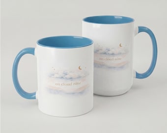 Taza para amantes de los libros en Cloud Nine Dreaming para amantes del té, cerámica hecha a mano, taza minimalista única para amantes del café