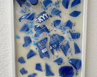 Broken bottle art - Skyy Vodka - vintage gift ideas - gifts - abstract broken bottle art - gift ideas - gifts - birthday gifts