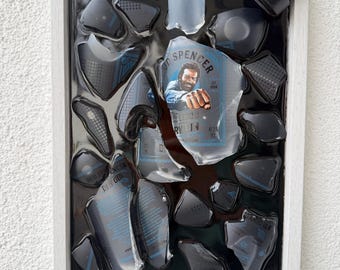 broken bottle art - Bud Spencer - Terence Hill - abstract broken bottle art - gifts - gift for him - art galleries