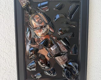 broken bottle art - Bud Spencer - Terence Hill - abstract broken bottle art - gifts - gift for him - art galleries