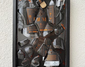 broken bottle art - Rammstein - band - gifts - abstract broken bottle art - gifts - gift for man - gifts for him - art galleries