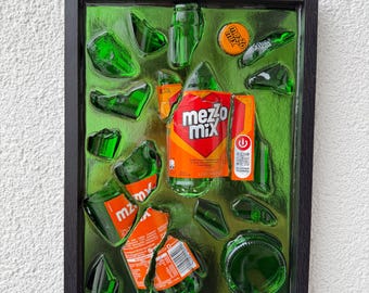 broken bottle art - mezzomix - decorations - modern house design decoration - modern decor - wall decor - LED lighting - wall art decor
