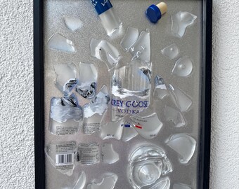 gray goose - broken bottle art