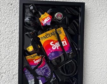 broken bottle art - paulaner spezi - paulaner spezi fan gifts - fan gifts paulaner spezi - glass art - works of art made of glass - resin art