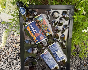 Arte con botellas rotas - Iron Maiden - banda - regalos - arte abstracto con botellas rotas - regalos - regalo para hombre - regalos de cumpleaños - regalos para hombre