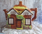 Vintage Thatched Cottage Teapot quot Ye Old Cottage quot Price Kensington Potteries Made in England