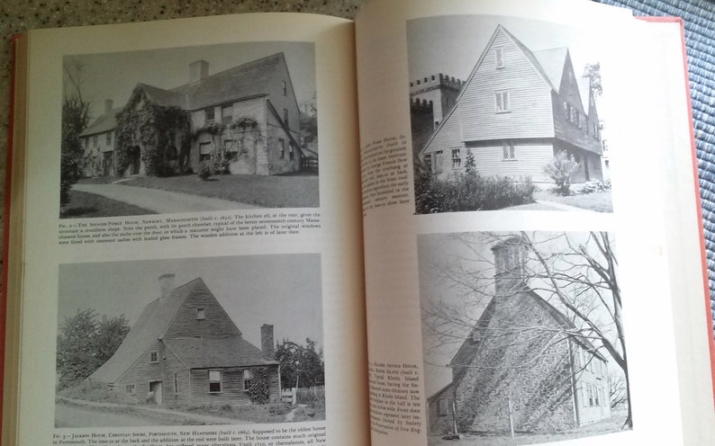 May include: Two black and white photographs of historic homes. The first image shows a two-story home with a large front porch and a stone foundation. The second image shows a single-story home with a steep roof and a small front porch.