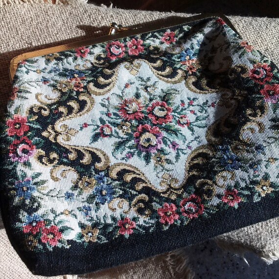 Vintage Tapestry Purse Floral Tapestry Purse Wedd… - image 3