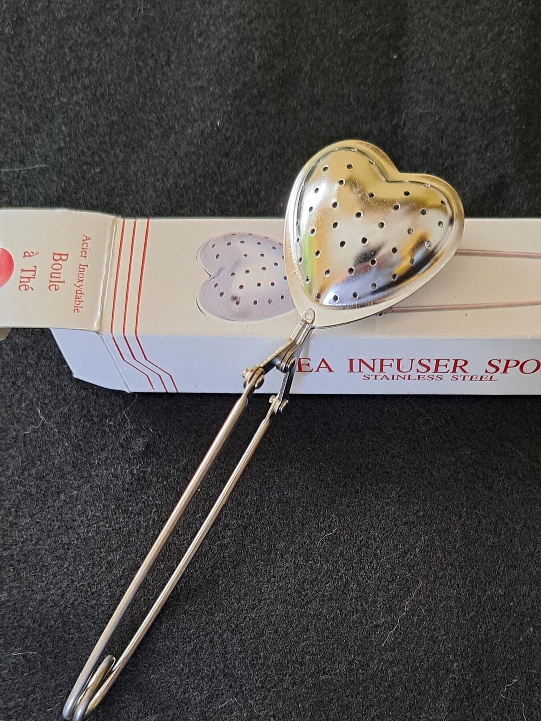 Vintage Heart Shaped Tea Infuser Spoon New Old Stock Tea Party ...