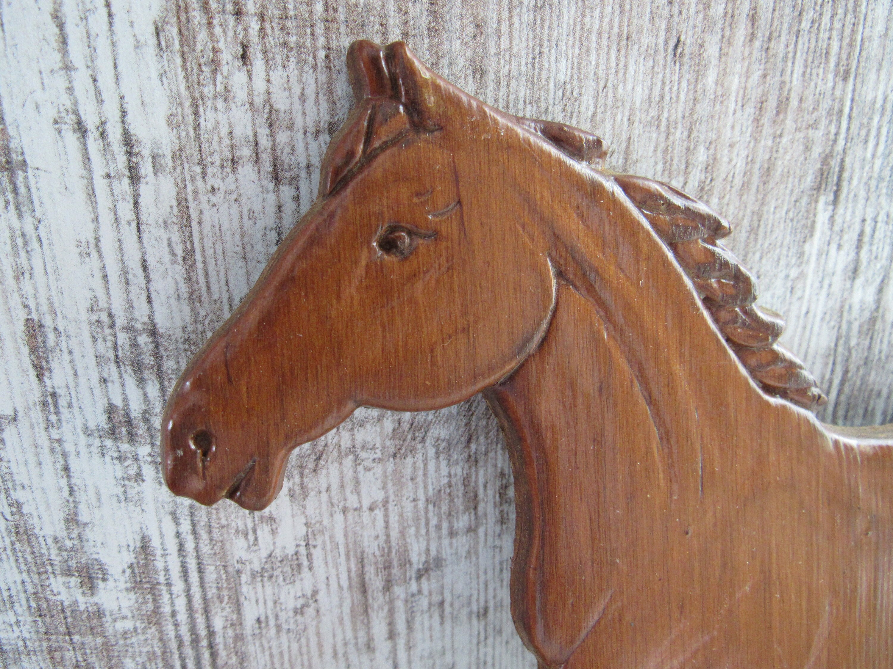 Vintage Wood Horse Plaque High Stepping Horse Wall Decor Etsy