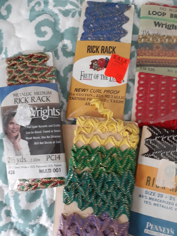 Vintage Metallic Rick Rack Sewing Notions Trims Lace Edging | Etsy