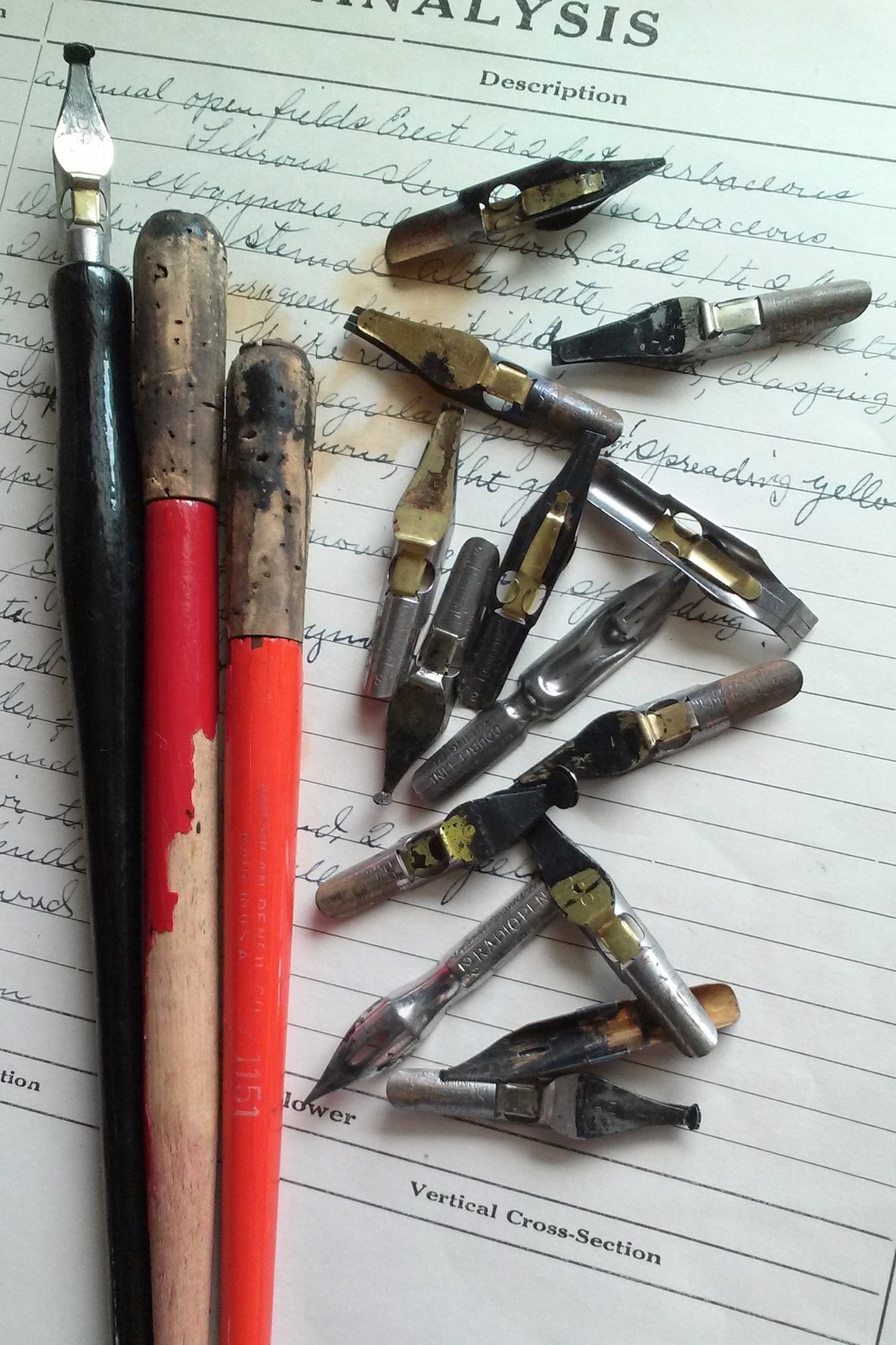 Vintage Ink Nibs and Nib Holders Vintage Calligraphy Ink Pens Etsy