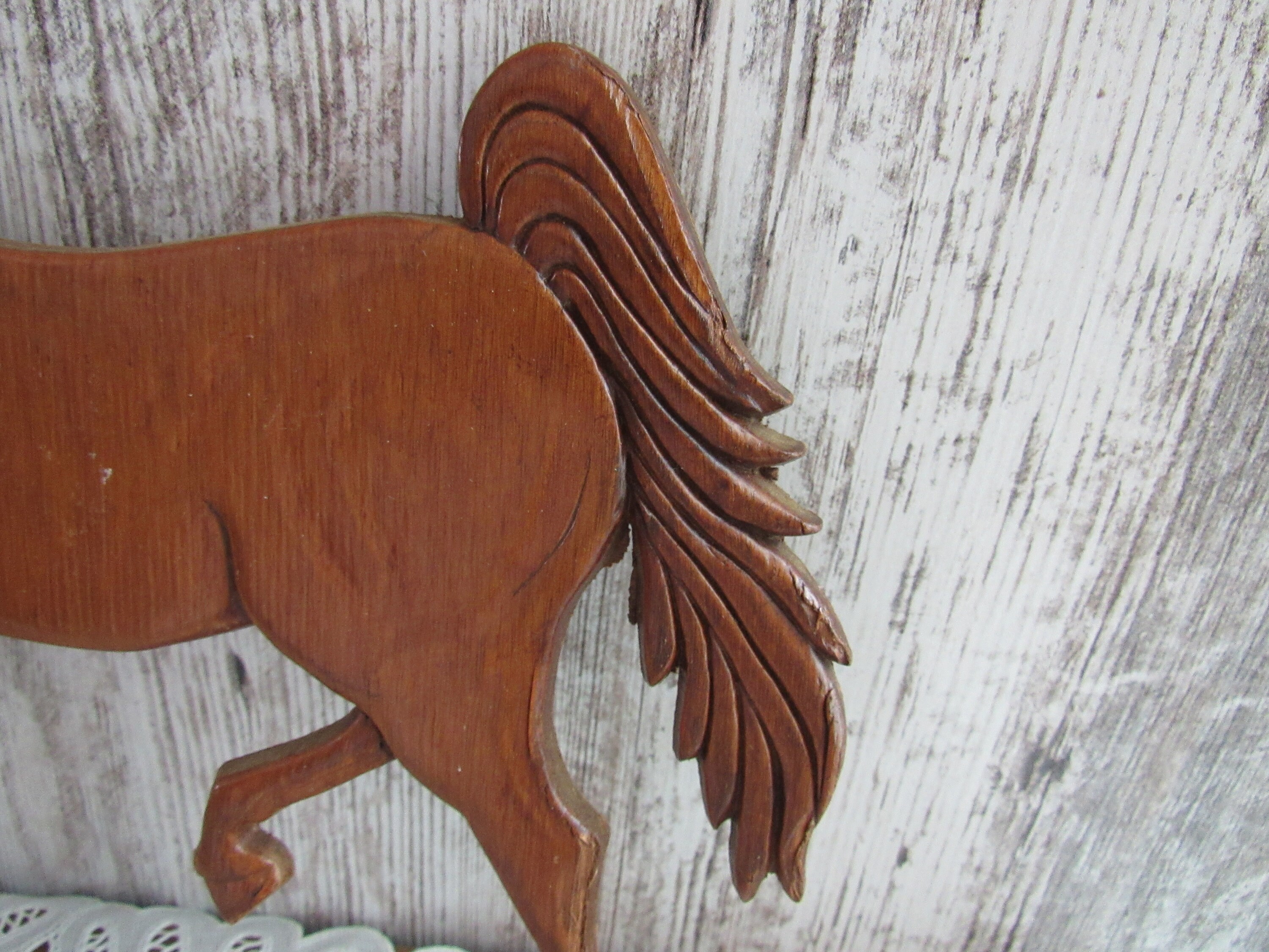 Vintage Wood Horse Plaque High Stepping Horse Wall Decor Etsy