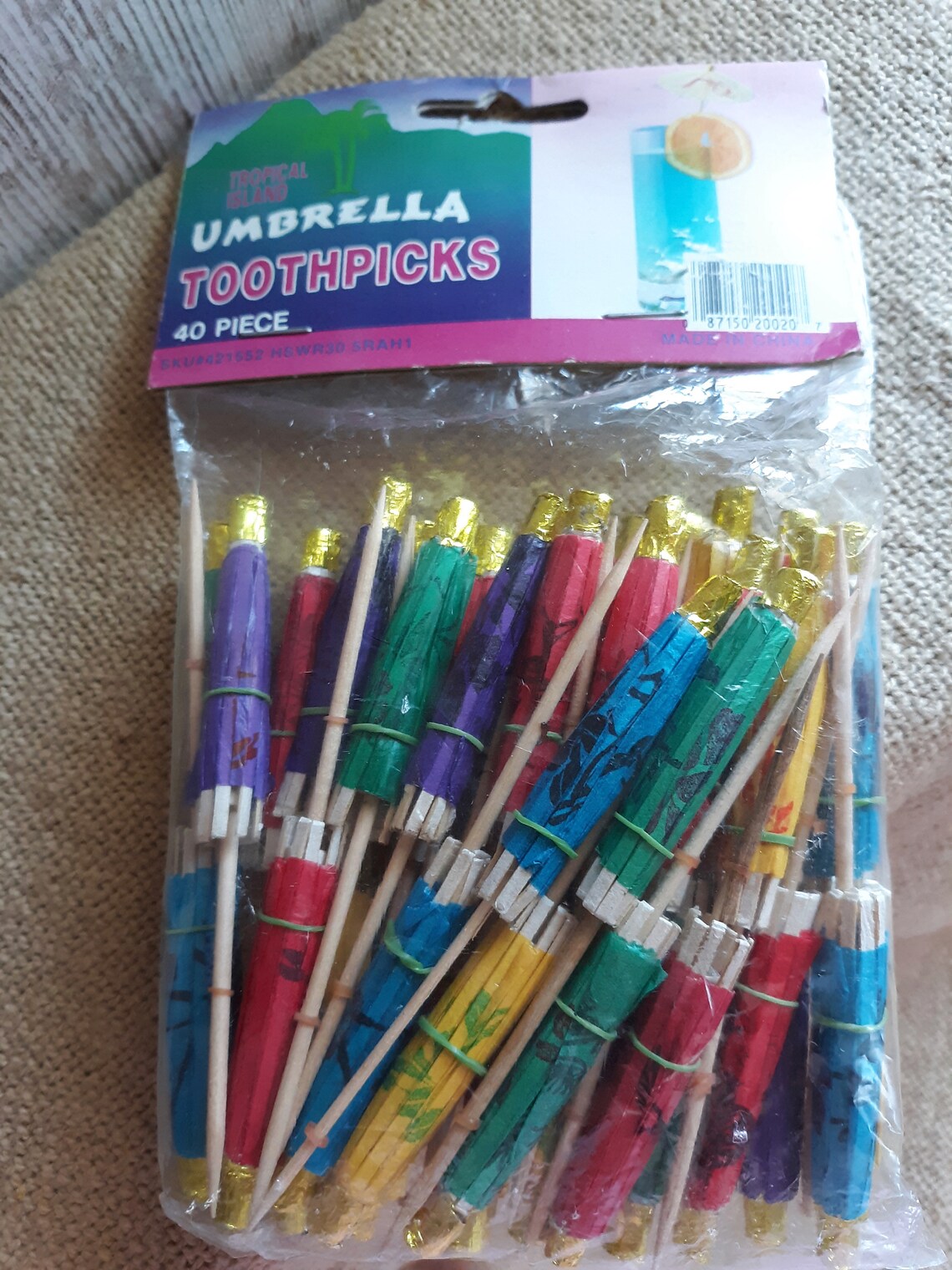 Vintage Umbrella Toothpicks 40 Pieces New Old Stock Colorful Etsy UK