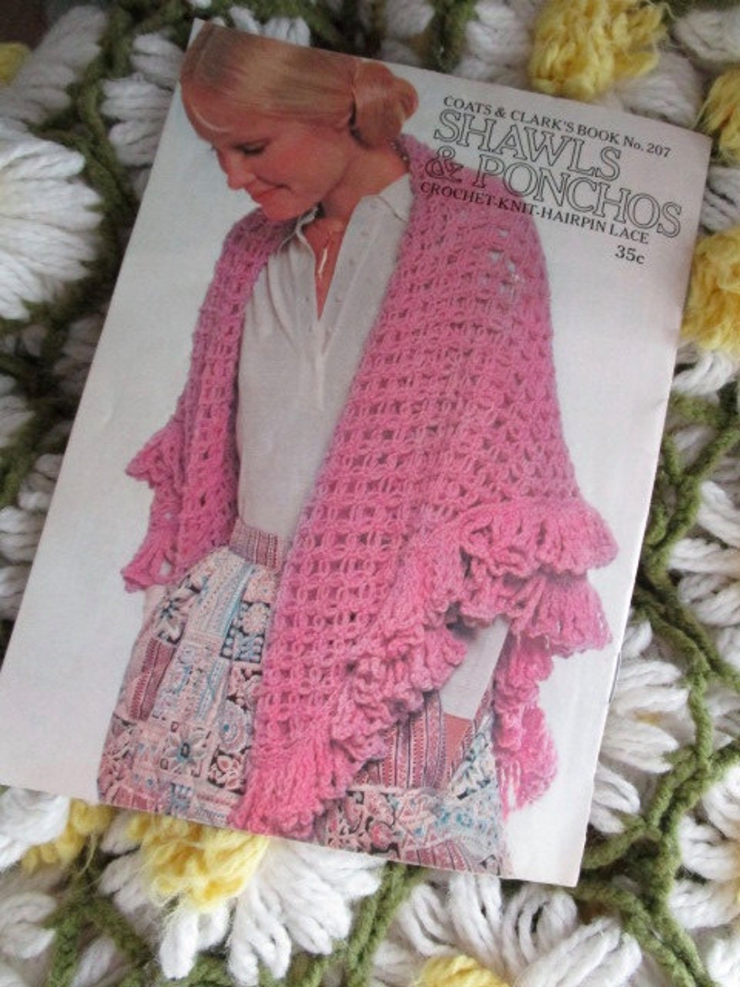 Vintage Shawls and Ponchos Crochet Patterns Coats and Clark Etsy