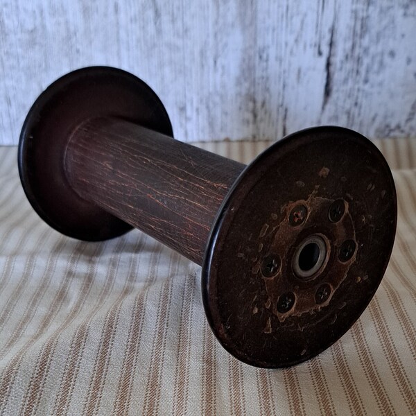 Antique Wooden Spool Weaving Bobbin Industrial Textile Spool Rustic Home Decor Sewing Room Re-Purpose