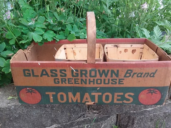 Vintage Rustic "AS IS" Produce Baskets Includes 6 Vintage Split Wood Strawberry Baskets Advertising Collectible Garden or She Shed Decor