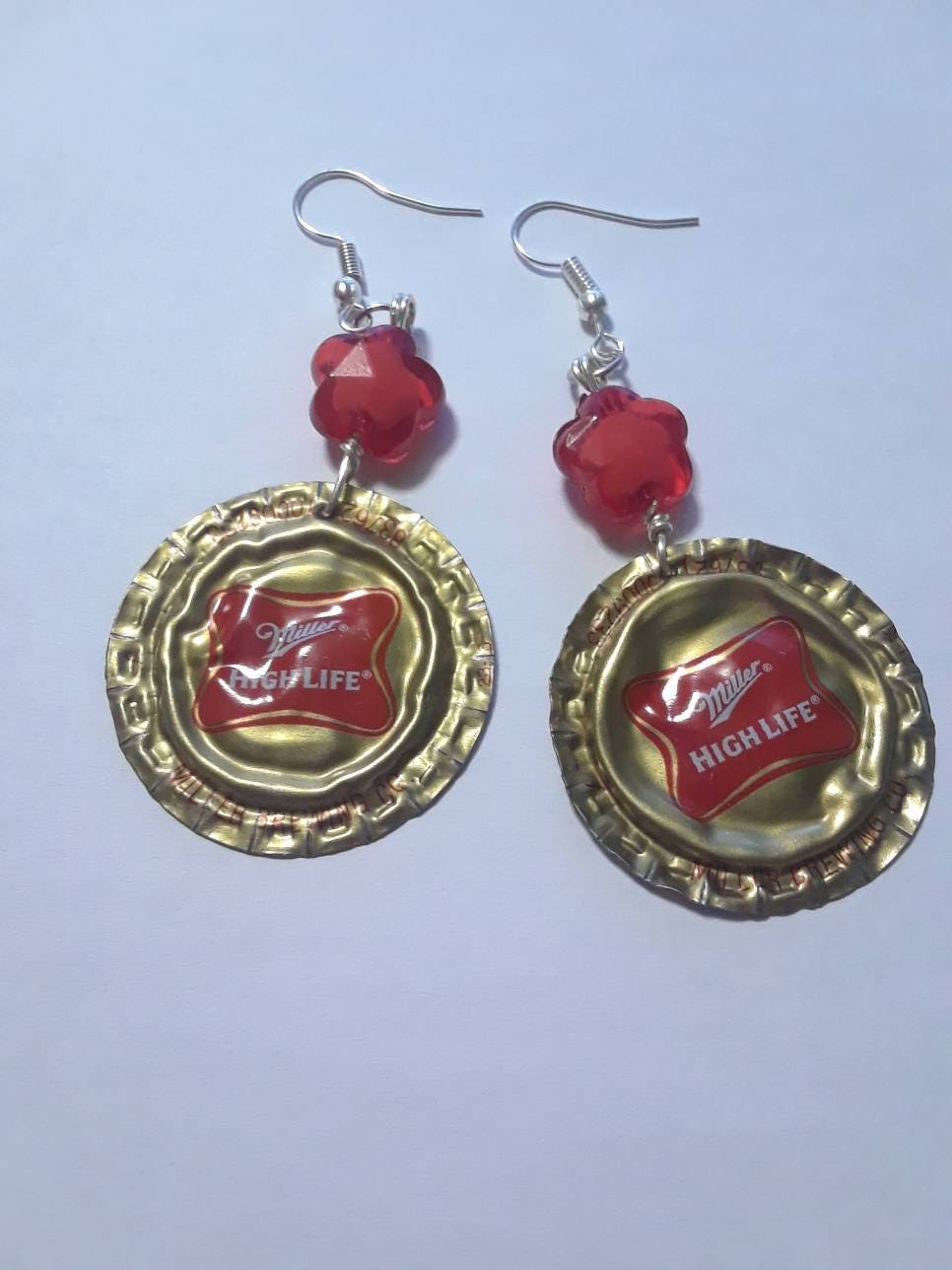 Beer Bottle Cap Earrings Miller Lite