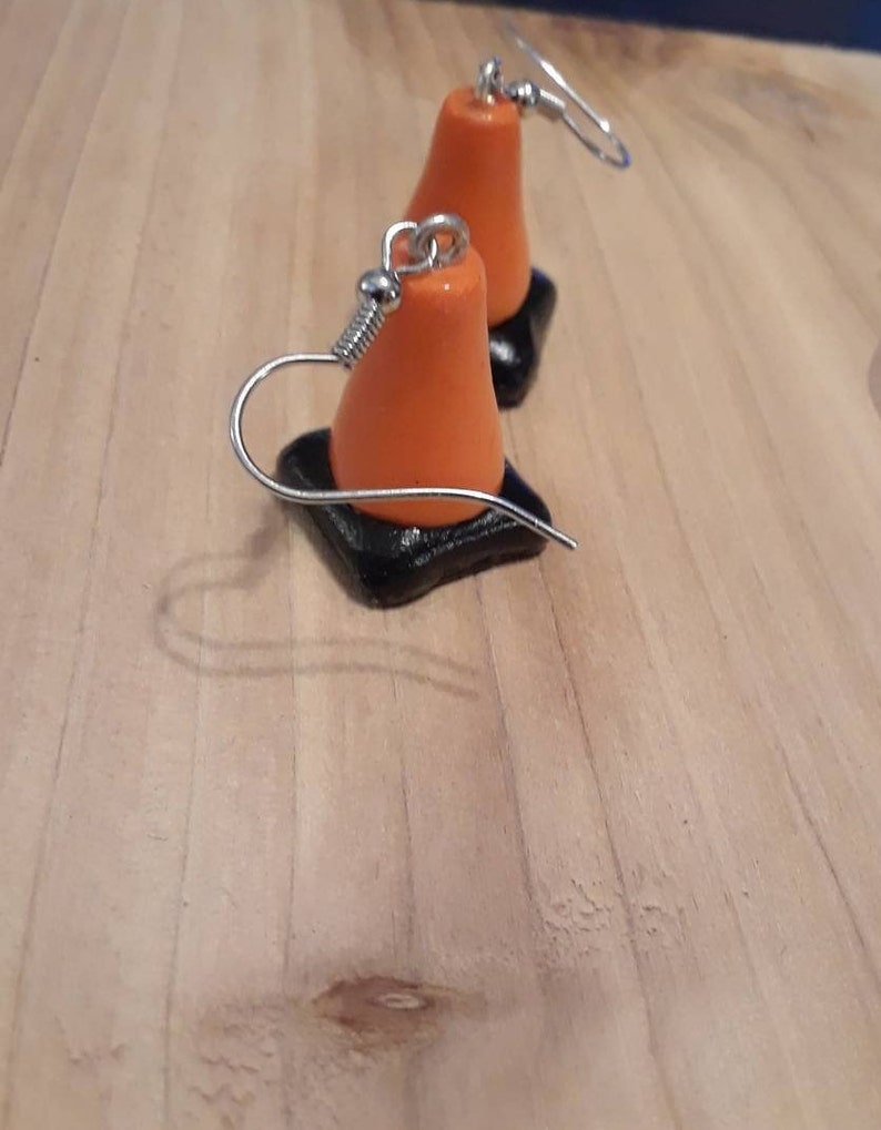 Traffic Cone Polymer Clay Earrings / Necklace Etsy