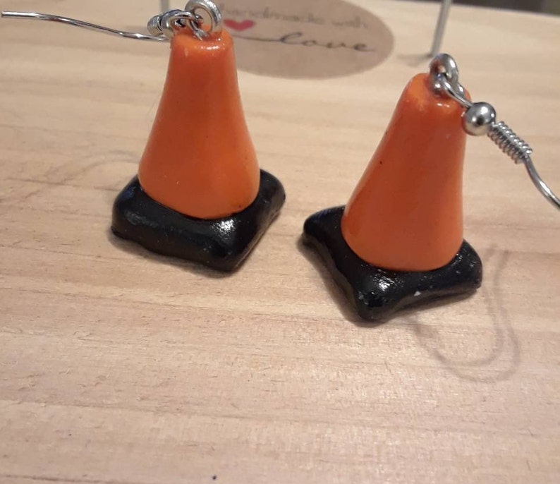Traffic Cone Polymer Clay Earrings / Necklace Etsy