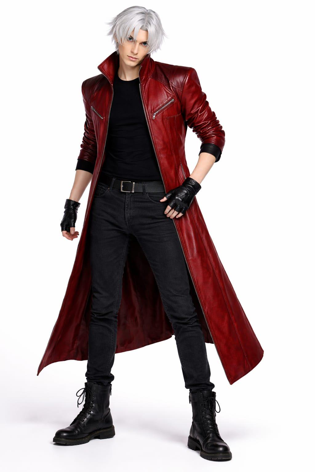 ジャケット・アウター TornadoMart Red Leather Belted Long Coat Buy Men's Red Leather Trench Coat – Long Cosplay Inspired Jacket