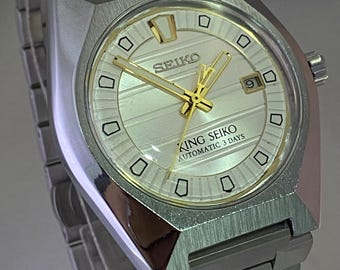 Refurbished Seiko King Automatic Watch: Silver Dial, Japan Made