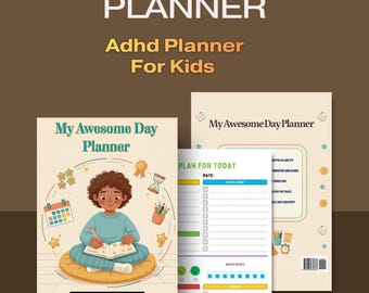Planificador imprimible para niños con TDAH, tabla de rutina diaria (descarga digital)